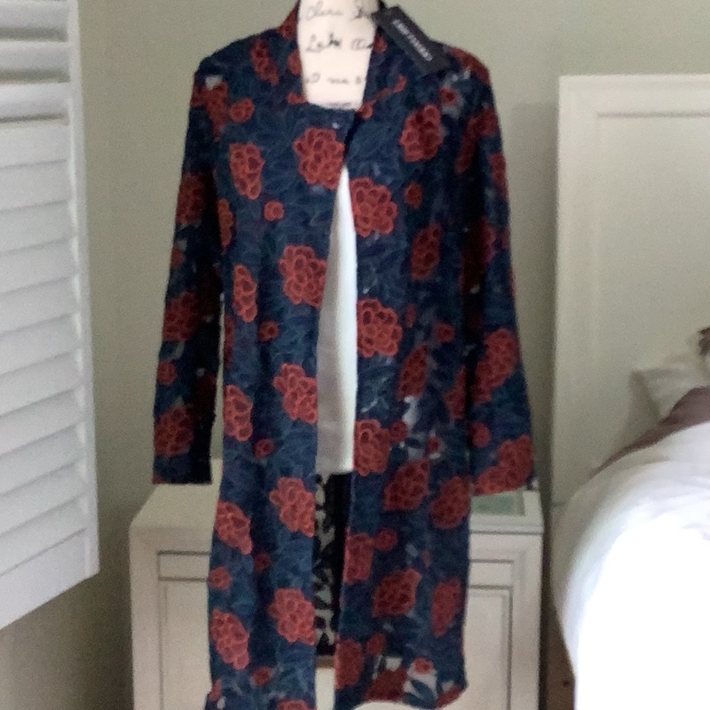 NWT Sundance shear floral duster or coat